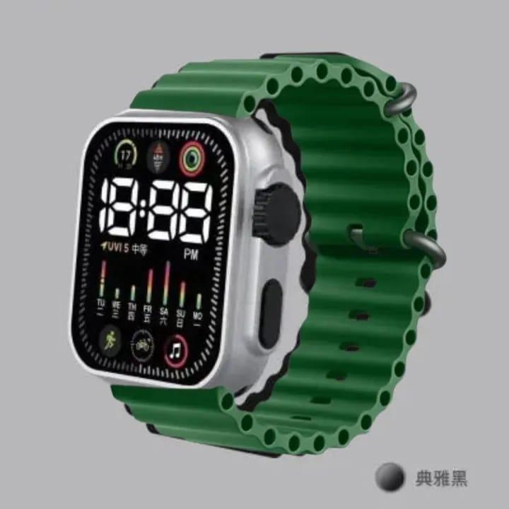 Unisex Waterproof Digital Smart Display Textured Strap  Battery Operated Water Resistant Watch