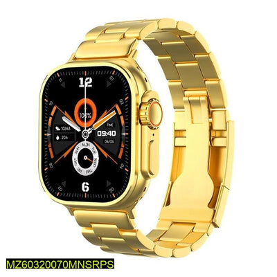 Golden Smart Watch – 2.02" Full Touch, Wireless Charging, IP67 Waterproof