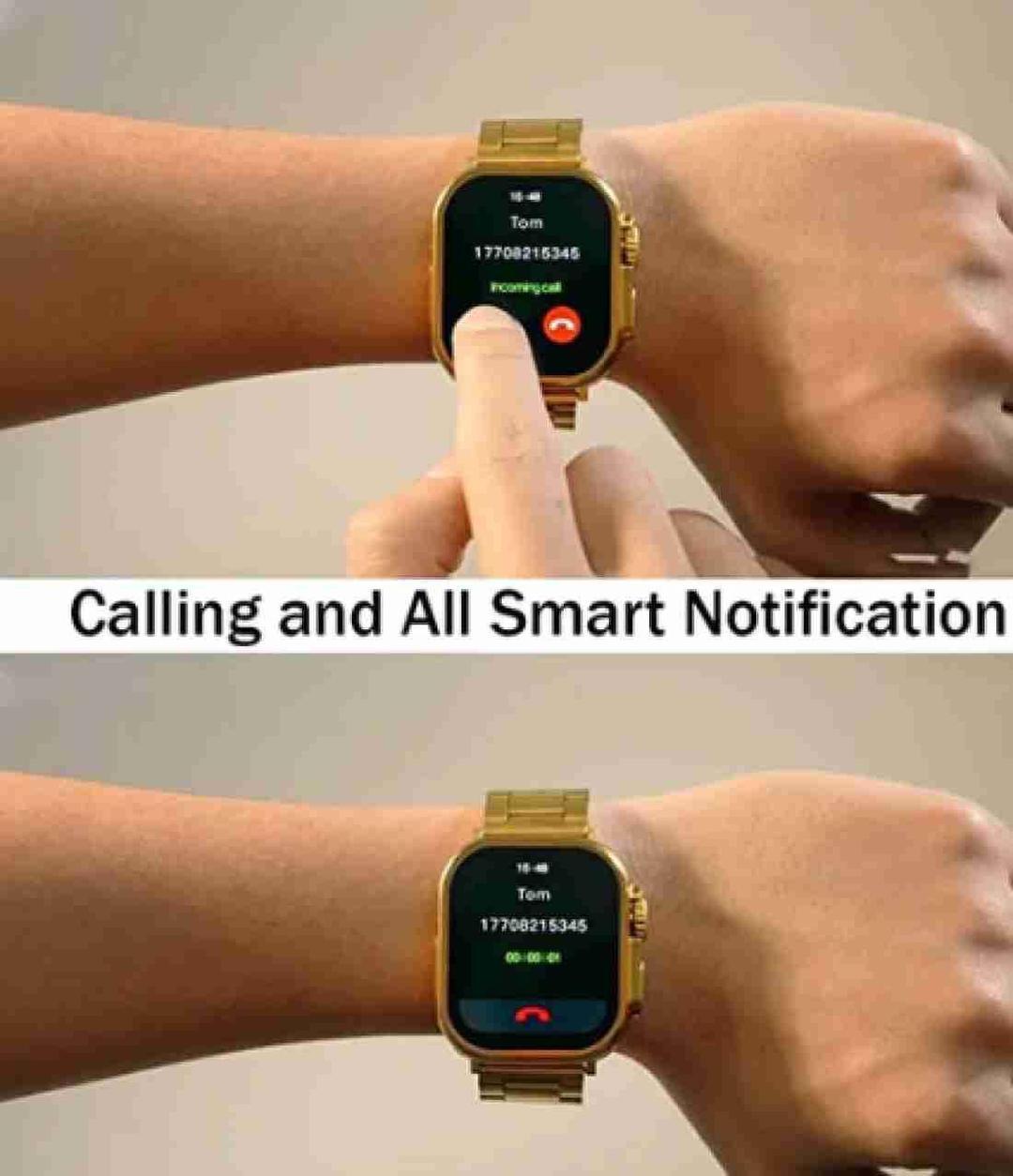 09 Model Golden Smartwatch – Heart Rate Monitoring, GPS, NFC Payments & Voice Control