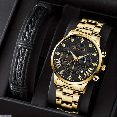 Men's Diamond Steel Watch - Business Quartz