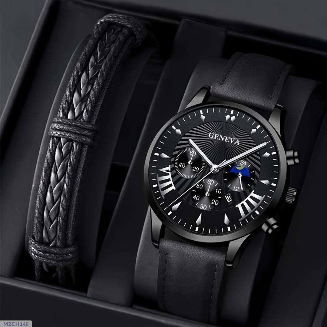 Men's Business Casual Leather Quartz Watch