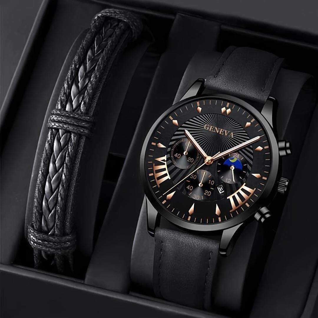 Men's Business Casual Leather Quartz Watch