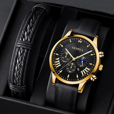 Men's Business Casual Leather Quartz Watch