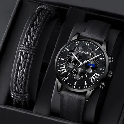 Men's Business Casual Leather Quartz Watch